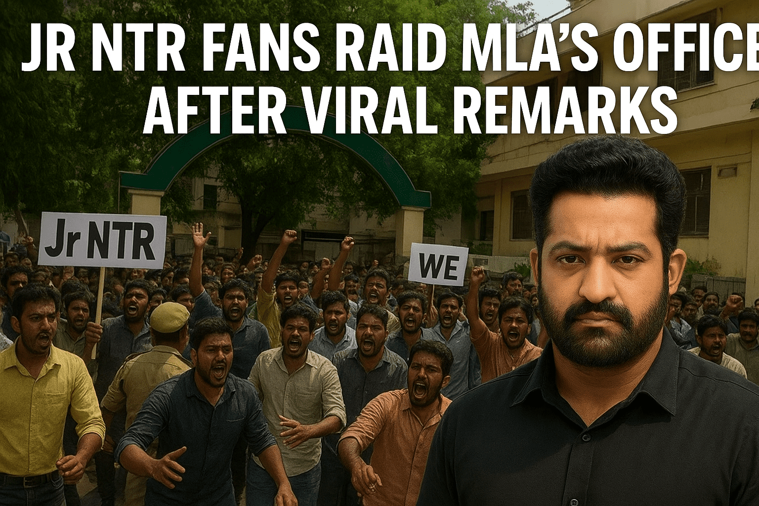 Fans of Jr NTR Raid MLA’s Office After Viral Remarks – Full Details!