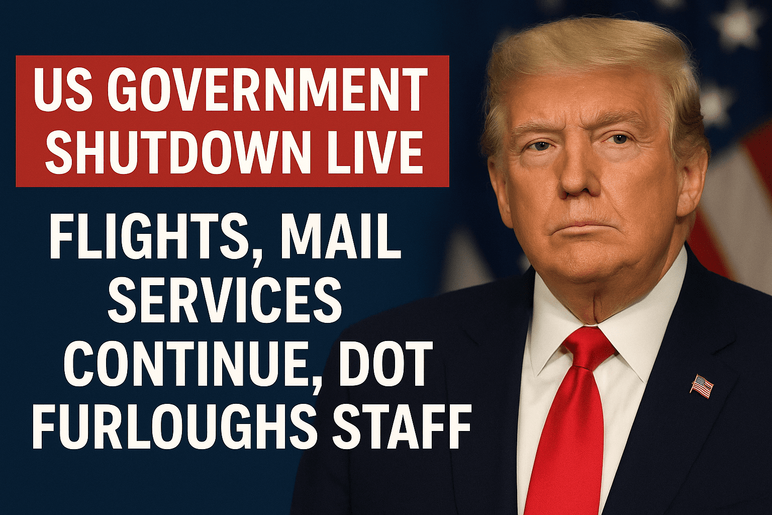 US Government Shutdown LIVE: Flights, Mail Services Continue, DOT Furloughs Staff