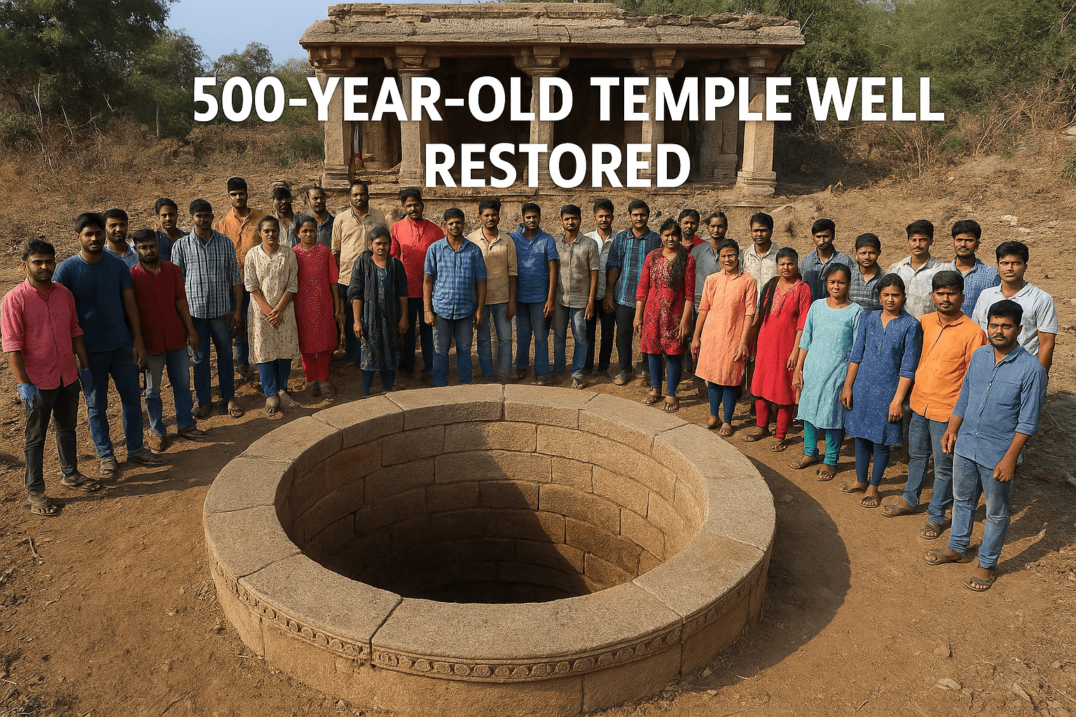 500-Year-Old Temple Well in Itikyala Village Restored by Community Effort