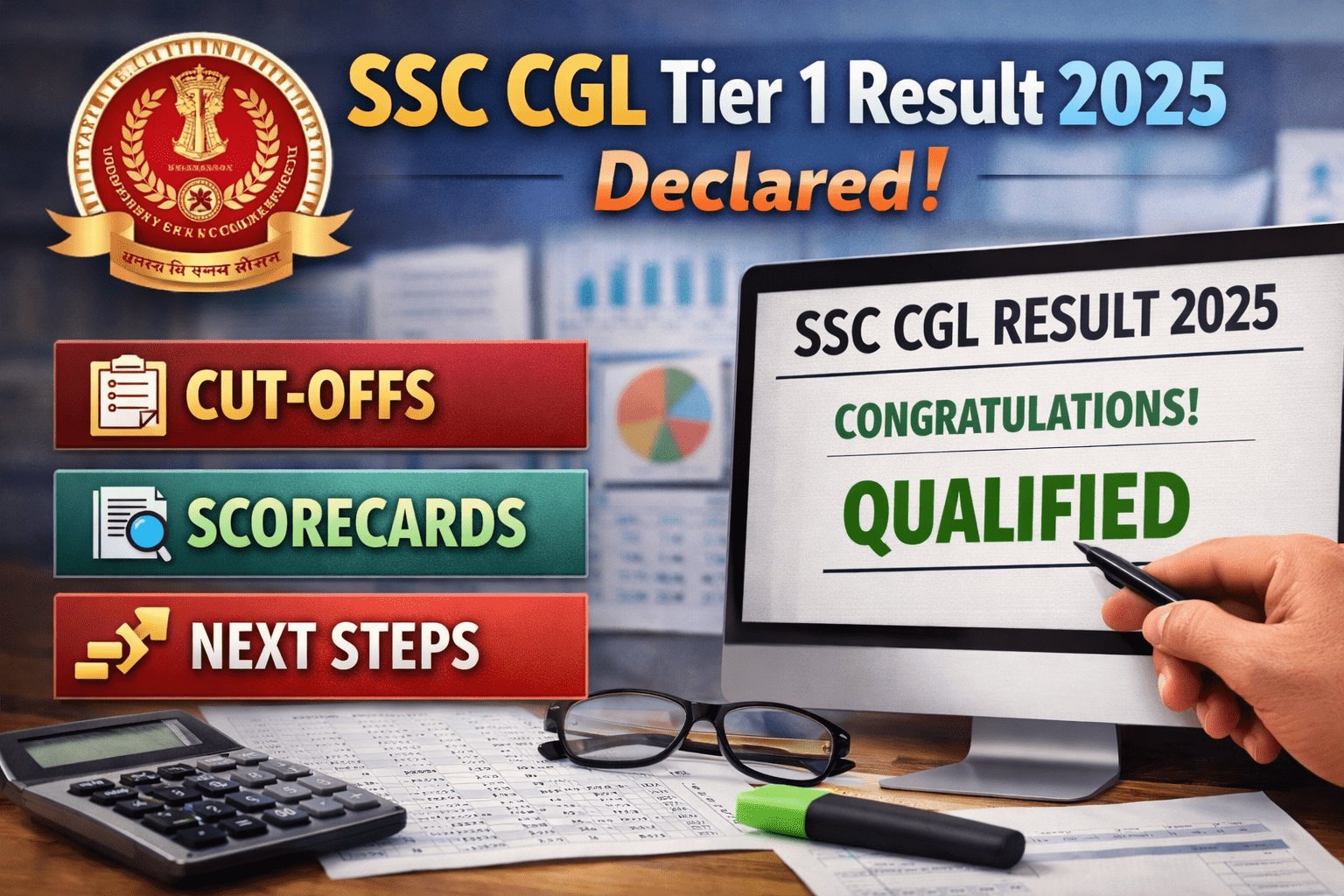 SSC CGL Tier 1 Result 2025 Declared: Cut-Offs, Scorecards & Next Steps