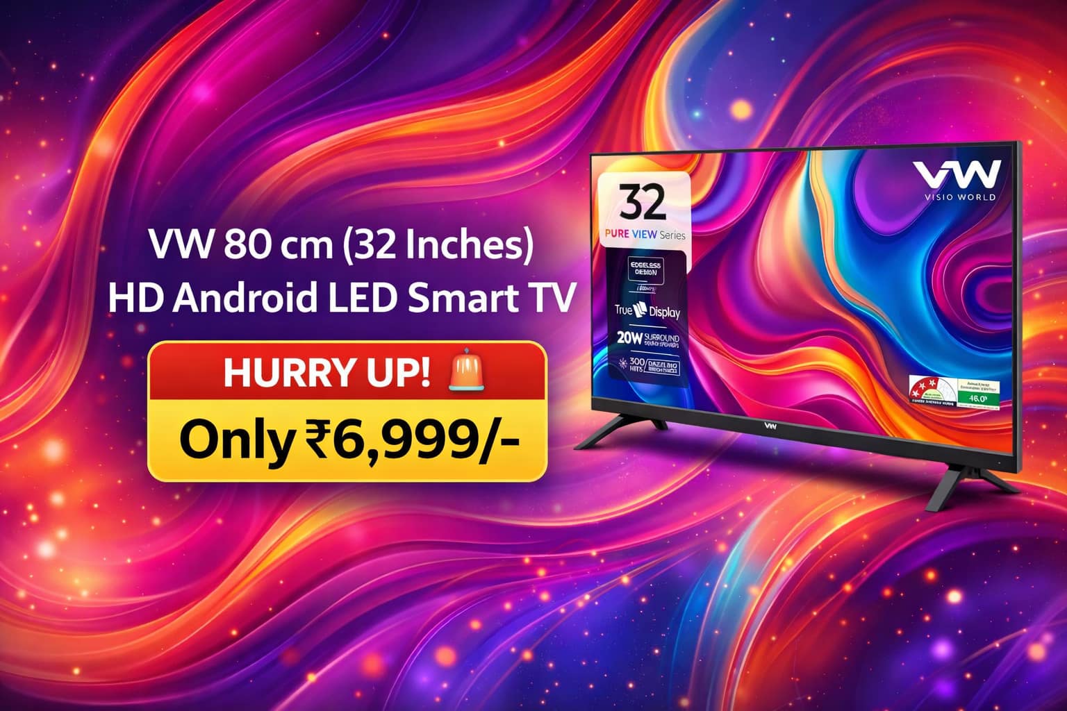 Visio World 32 Inch Smart TV HD Ready Smart Features & Best Price in India