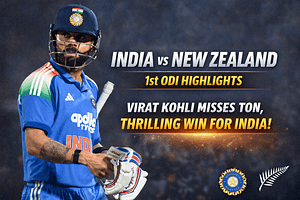 India vs New Zealand 1st ODI Highlights: Virat Kohli Misses Ton, Thrilling Win For India